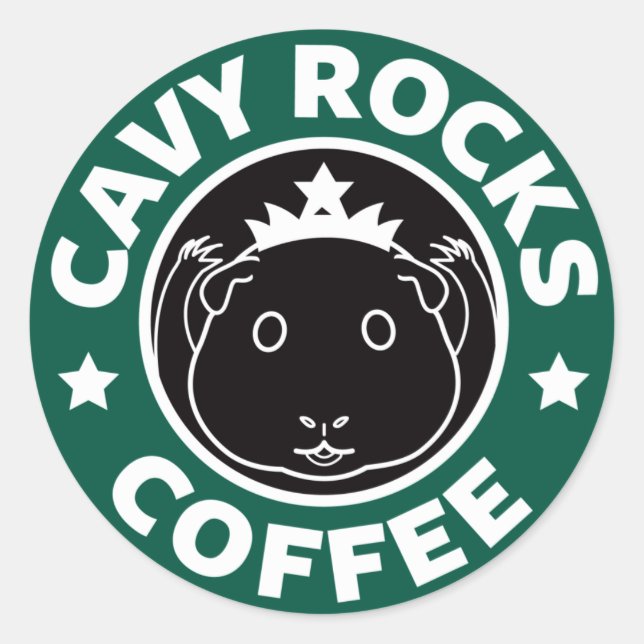 Cavy Rocks Coffee Sticker (Vorderseite)