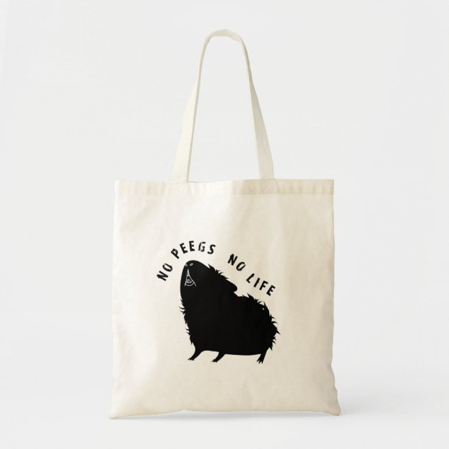 Cavyart No Peegs No Life Tote (Abyssinian) Tragetasche (Vorne)