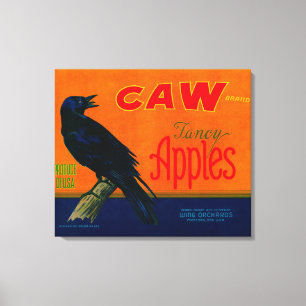 Caw Apple Crate LabelMedford, OR Leinwanddruck