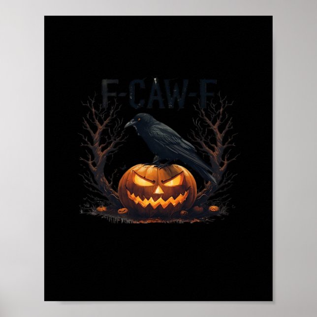 Caw-F's Gruseliger Kürbis Halloween-Klassiker Poster (Vorne)