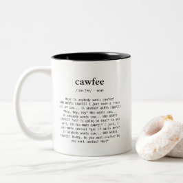 Cawfee-Wörter-Definition Zweifarbige Tasse