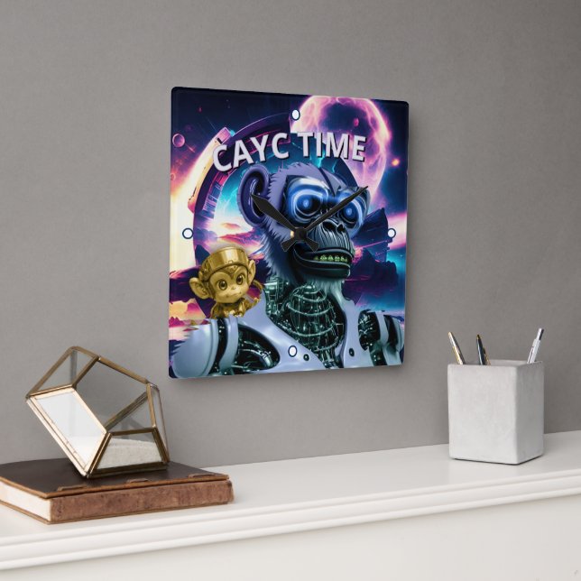 CAYC Time Wall Clock Quadratische Wanduhr (Büro)