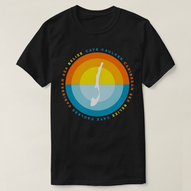 Caye Caulker Belize Graphic Sunset T T-Shirt (Design vorne)