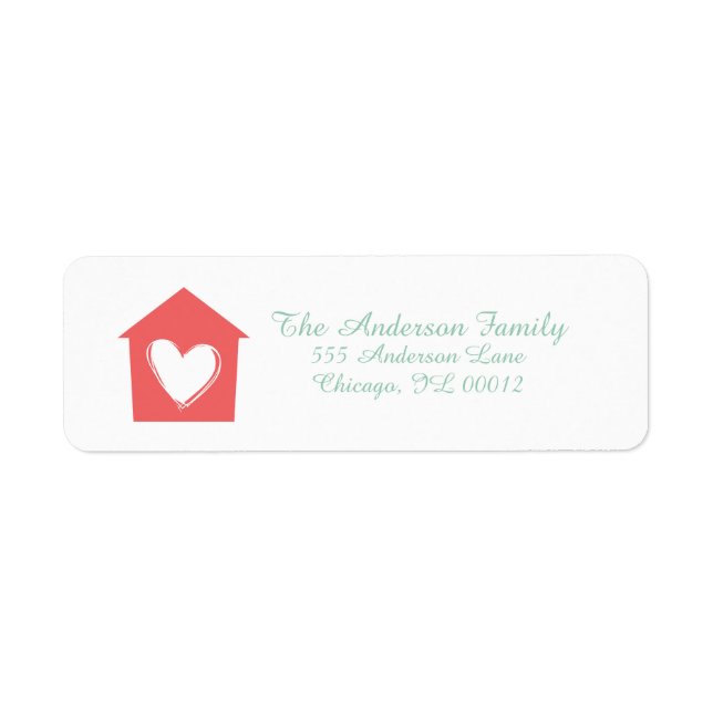 Cayenne Heart House Custom Address Labels (Vorne)