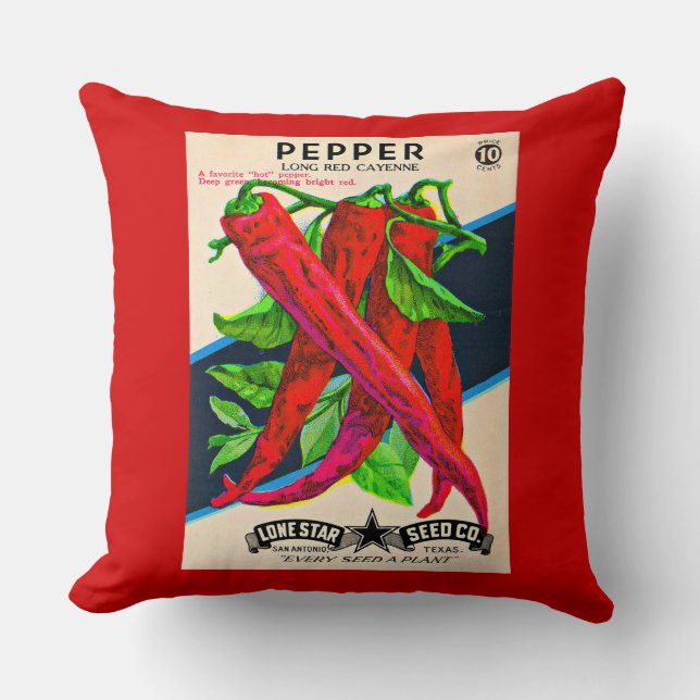 Cayenne-Paprika-Packung aus den 50er Jahren Kissen (Vorderseite)
