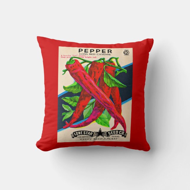Cayenne-Paprika-Packung aus den 50er Jahren Kissen (Vorderseite)
