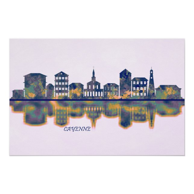 Cayenne Skyline Poster (Vorderseite)