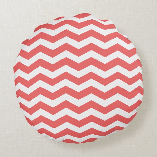 Cayenne Zickzack Pattern Round Pillows Rundes Kissen (Rückseite)