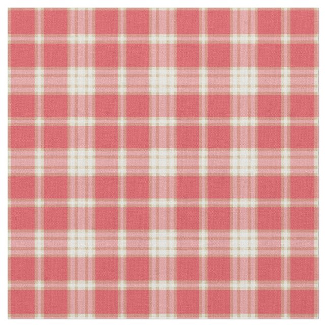 Cayennepfeffer und korallenrote rosa Mode kariert Stoff (Nahaufnahme)