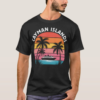 Cayman-Inseln Urlaub Sonnenuntergang Palmen T-Shirt