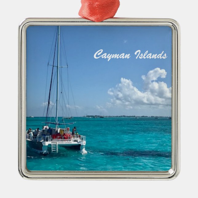 "Cayman Islands" Caribbean Sea Boat Ornament (Vorne)