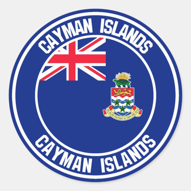 Cayman Islands Round Emblem Runder Aufkleber (Vorderseite)
