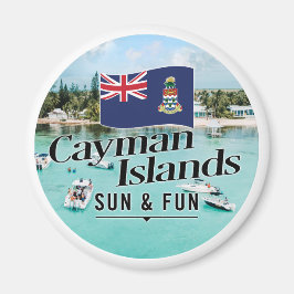 "Cayman Islands Sun & Fun" mit Flagge Magnet