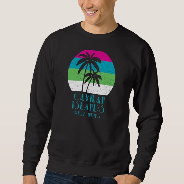 Cayman Islands West Indies Palm Tree Sunset Vacati Sweatshirt (Vorderseite)