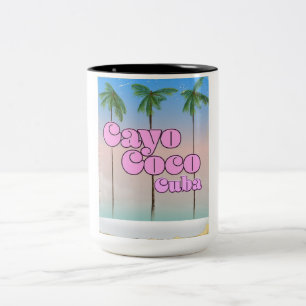 Cayo Coco Kuba Vintage-Reiseposter Zweifarbige Tasse