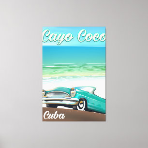Cayo Coco kubanisches Urlaubsposter Leinwanddruck