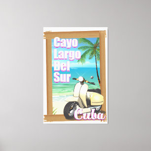 Cayo Largo del Sur kubanisches Urlaubsplakat Leinwanddruck