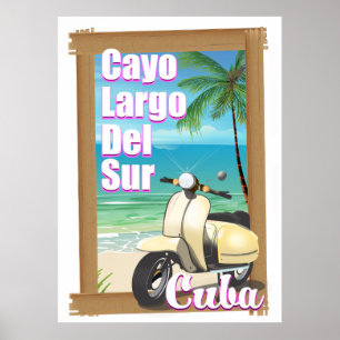 Cayo Largo del Sur kubanisches Urlaubsplakat Poster
