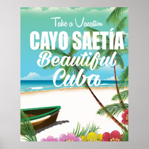 Cayo Saetía Kuba Strandurlaub Poster