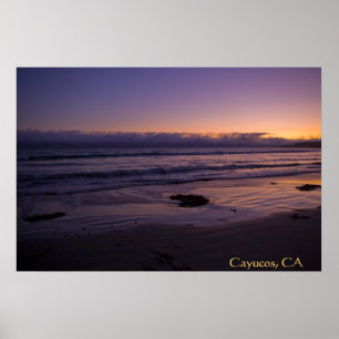 Cayucos, CA-Strand-Sonnenuntergang-Plakat Poster