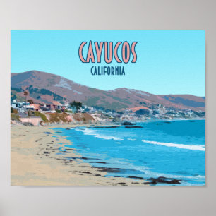 Cayucos California Central Coast Vintag Poster