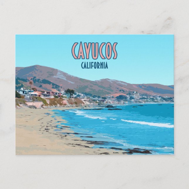 Cayucos California Central Coast Vintag Postkarte (Vorderseite)