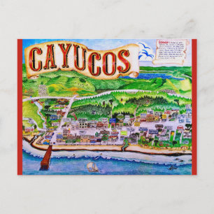 Cayucos California Karte Postkarte