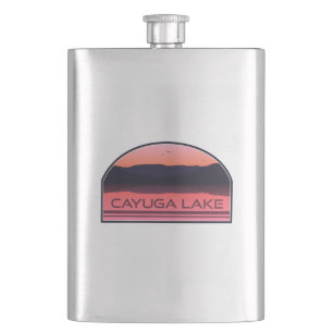 Cayuga Lake New York Red Sunrise Flachmann
