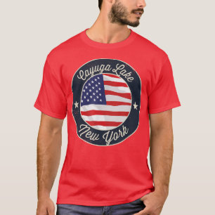 Cayuga Lake - Patriotic New York Souvenir T - Shir T-Shirt