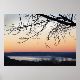 Cayuga See am Sonnenuntergang Poster