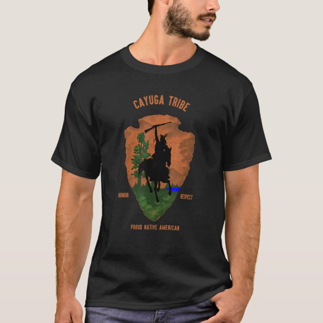 Cayuga Stamm Native Amerikanische Ureinwohner Prou T-Shirt (Vorderseite)