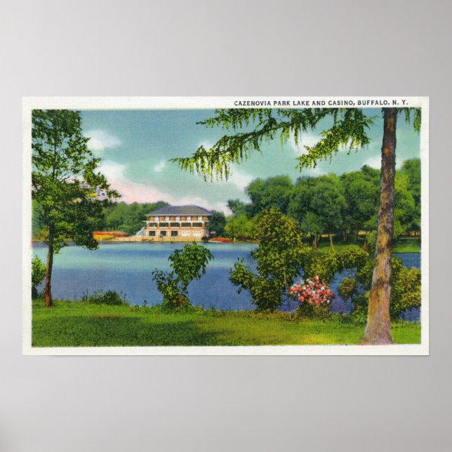 Cazenovia Park Sicht auf den See und das Casino Poster (Vorne)