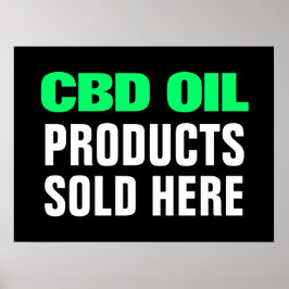 CBD-Ölprodukte, die hier verkauft werden Poster