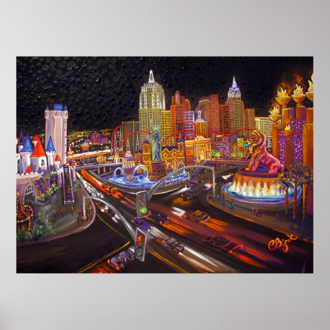CBjork Las Vegas Art Impressionismus Poster (Vorne)