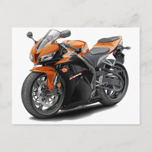 CBR 600 Orange-Black Bike Postkarte