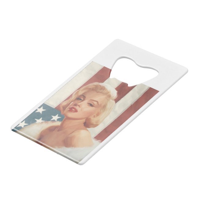 CC15 Marilyn Flagge ZAZZ Geldbeutel Flaschenöffner (Vorderseite Schrägansicht)