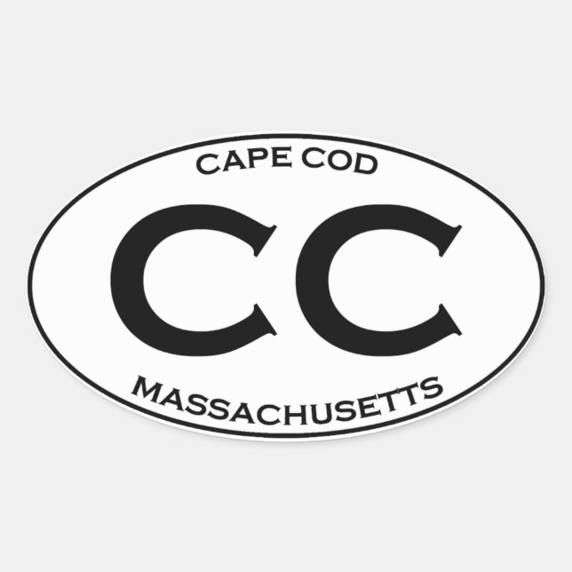 CC - Cape Cod Massachusetts Ovaler Aufkleber (Vorderseite)