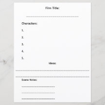 CC Productions Mini Storyboard-Blatt