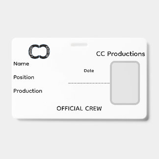 CC Productions-Mitarbeiterstab Ausweis