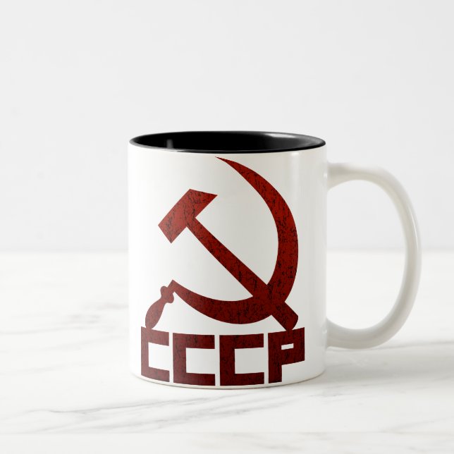 CCCP Hammer u. Sichel Zweifarbige Tasse (Rechts)