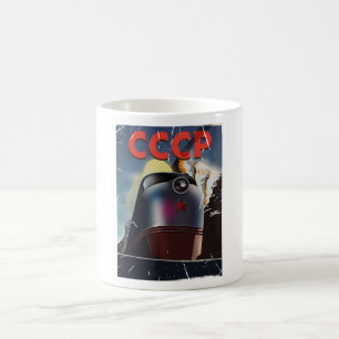 CCCP Retro Vintages sowjetisches Zugposter Kaffeetasse