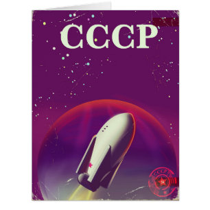 CCCP Sowjetischer Weltraum-Wettlauf-Reiseplakat