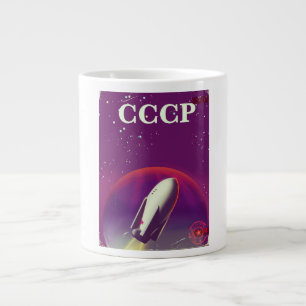 CCCP Sowjetisches Weltraum-Wettrennen-Reiseplakat Jumbo-Tasse