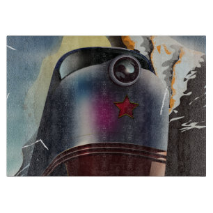 CCCP-Vintages sowjetisches Locomotive-Poster Schneidebrett