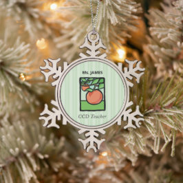 CCD Lehrer Danke, Apple Schneeflocken Zinn-Ornament
