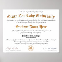 CCLU Diploma - Gold Siegel - Cat Portrait