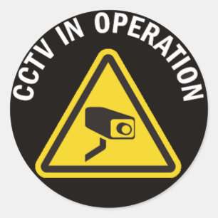 CCTV IN OPERATION RUNDER AUFKLEBER