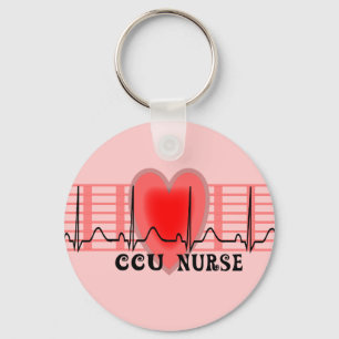 CCU-Krankenschwester-Geschenk Ekg Papier und Herz Schlüsselanhänger