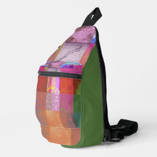CD1FE646 Abstrakte digitale Glitch-Art-Gitternetz- Crossbody Bag