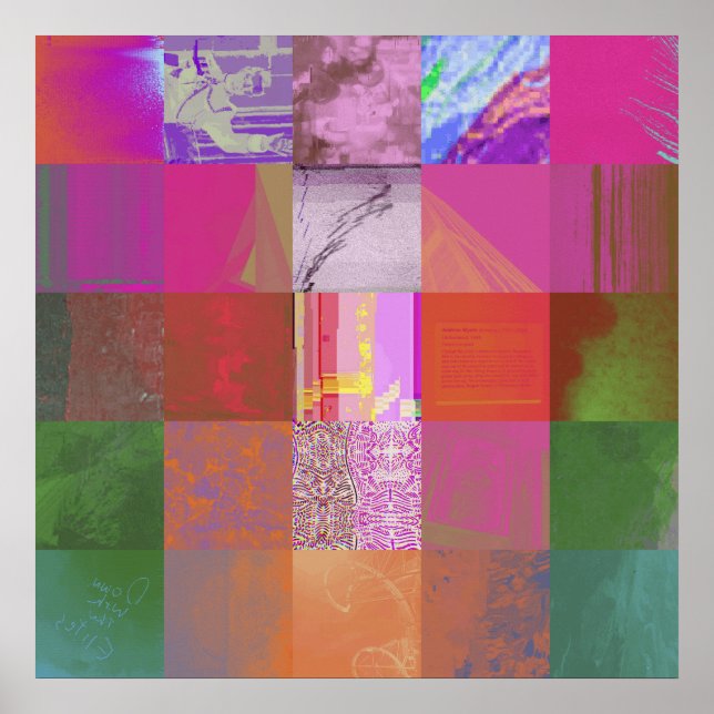 CD1FE646 Abstrakte digitale Glitch-Art-Gitternetz- Poster (Vorne)